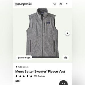 PATAGONIA Men's Better Sweater® Fleece Vest Stonewash